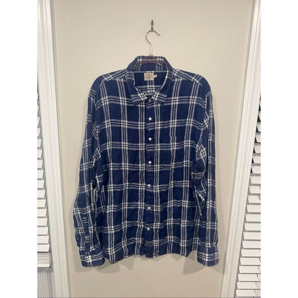 Faherty XXL Mens Blue Plaid Lightweight Long Sleeve Button Up - Picture 2 of 6